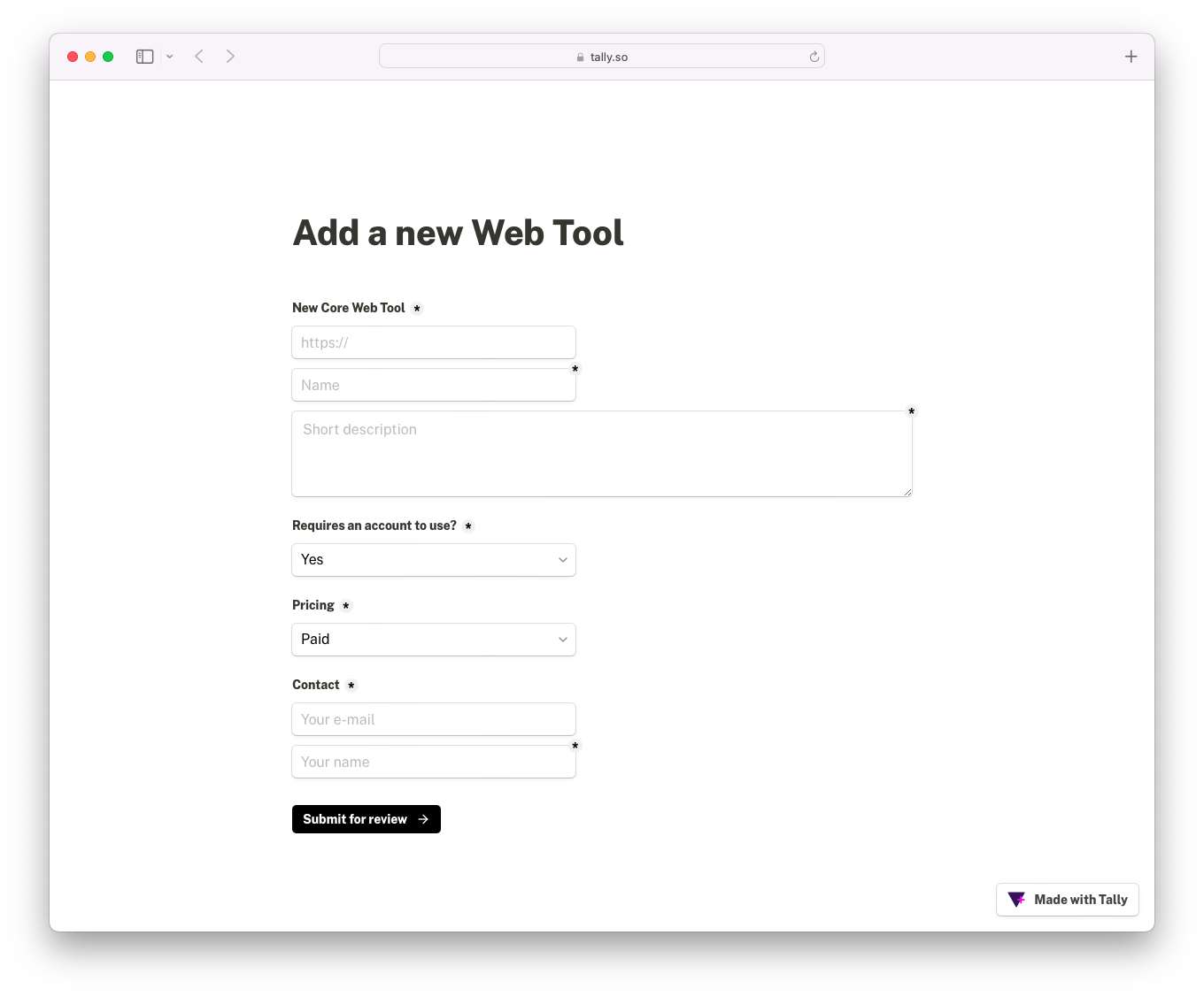 Core Web Tools Submission